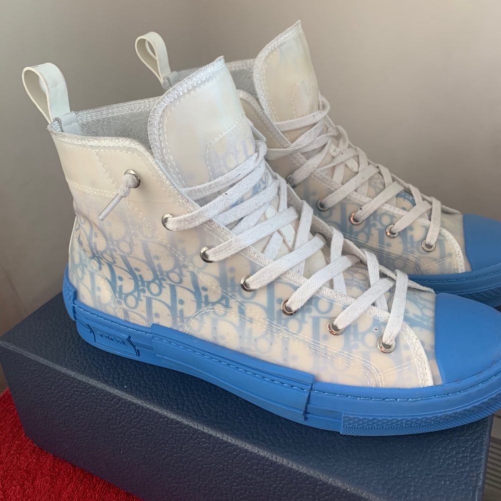 DIOR B23 H565 White/Blue Size 45 (12) - Picture 4 of 7